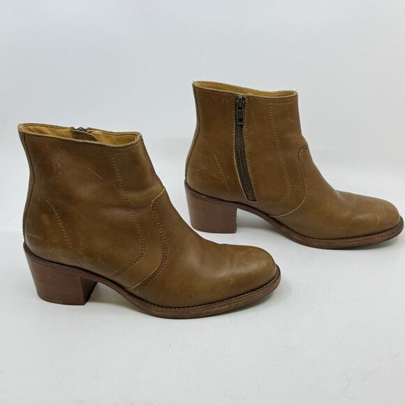 A.P.C. Rue Madame Paris Brown Leather Anna Cowboy Ankle Boots - Picture 2 of 14